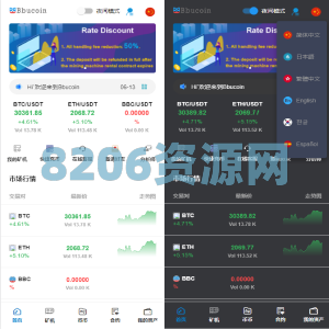 全开源Bbank多语言交易所二开平台币/矿机系统/分析师/币币合约交易